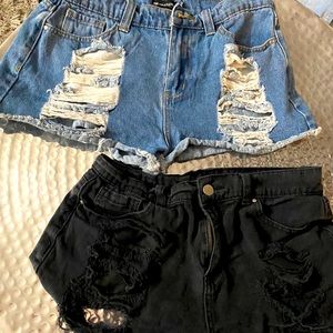 Prettylittlething Size 6 Denim Shorts- 2 for 1!